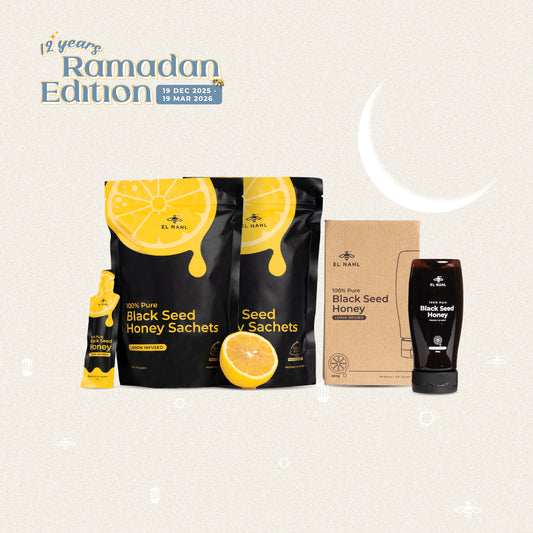 🌙 Twin Pack Lemon Infused Honey Sachets & Lemon Infused Squeeze Bottle